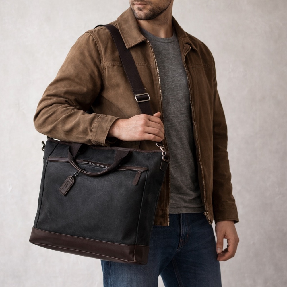 COACH Camden F70926 Suede Leather Bag Crossbody Shoulder Large Tote AUTHENTIC